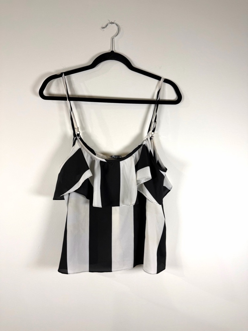 Show Me Your MuMu Black & White Striped Ruffle Cami